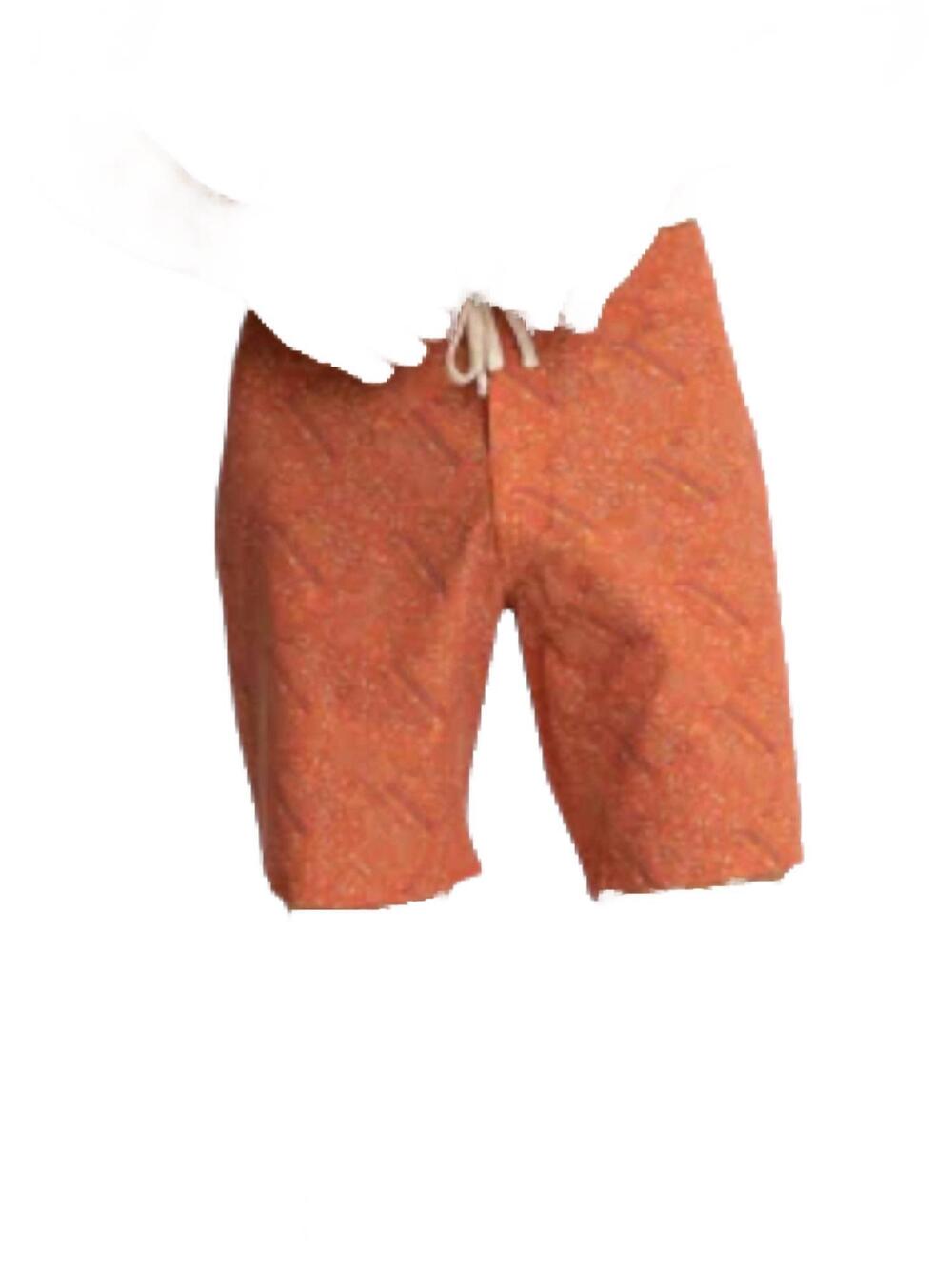 NEW RHYTHM. aida paisley trunk shorts in persimmon
